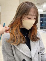 ラ ブレス 梅田茶屋町(LaBless) オレンジ/インナーカラー/mahiro[大人可愛い 20代 30代 40代]