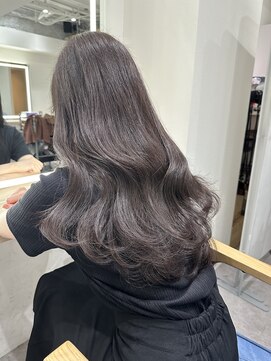 ソヨン 名古屋店(SOYON) 黒髪/グレーベージュ/レイヤーロング/前髪パーマ/髪質改善