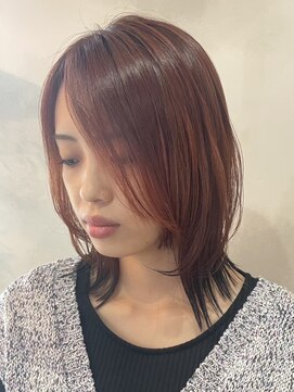 ビスクヘアデザイン(bisq hair design) ミディアムレイヤー　顔まわり　前髪カット　韓国風　ウルフ