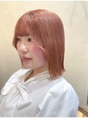 ショートボブハイトーンカラーミルクティーベージュダブルカラー