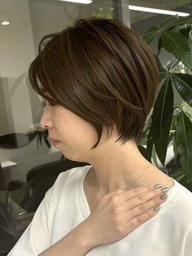 ジュベ 別府店(juve.) 別府ショートボブ顔まわりレイヤーカット髪質改善カラー30代