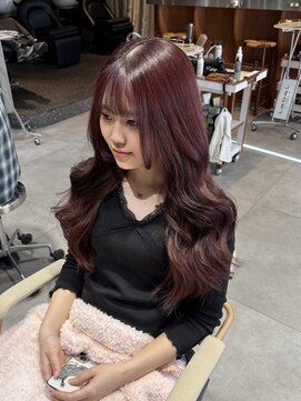 エス 大阪梅田店(es) チェリーレッドヘアカラー