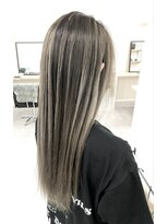 エル オオサカ 心斎橋店(L. OSAKA)&nbsp;バレイヤージュロングウェーブ_カーキグレージュ_S6