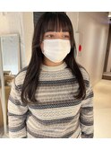 透明感カラーオリーブベージュ顔まわりカット
