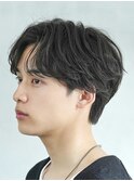 渋谷フェザーパーマ毛流れニュアンスパーマメンズビジネスヘア