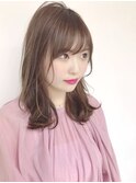 おくれ毛グレージュウェーブ