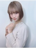 透明感内巻きボブ