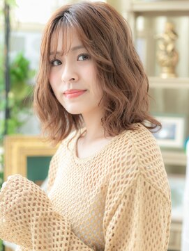 カバーヘアアンドスパ ブリス 浦和(COVER HAIR&SPA bliss) 鎖骨ミディアム小顔ゆるふわシースルーバングa浦和20代30代40代