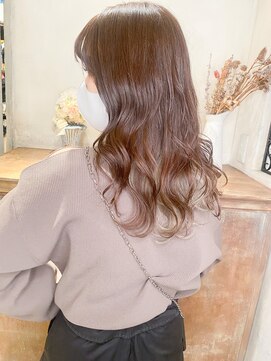 トレワ(trewa) ピンクブラウンゆるふわ巻髪