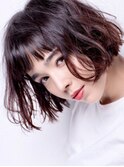 ミニボブ透明感ボブ暗髪ベビーバング20代30代40代銀座