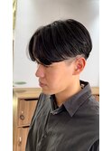 ニュアンスパーマセンターパートツーブロックメンズパーマ