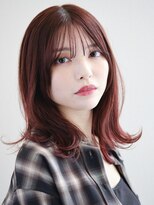 ミンクス渋谷スマートサロン(MINX shibuya smart salon)&nbsp;エアリーロング 美髪 ピンクブラウン 切りっぱなしボブ