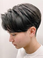 センターパートニュアンスパーマワンカールパーマ韓国コンマヘア