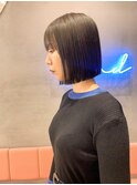 切りっぱなしボブ×艶髪縮毛矯正