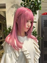 ヲタク(wotaku.)&nbsp;ピンクカラーピンクヘアー暖色カラーダブルカラーハイトーン前髪