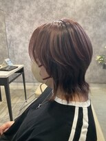 ヘアーズ ナノハナ(hair's nanohana) ボルドーレッドウルフスタイル