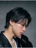 天神大名フェザーパーマシャドウパーマ緩めセンターパートウルフ