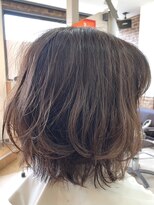 カットハウス はさみの部屋&nbsp;レイヤーボブ/デジパ/外はね/内巻き/シアーベージュ/前髪あり