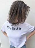 外国人風ボブ ハイライトバレイヤージュ グレージュエアタッチ