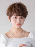 マッシュショート 大人可愛い うる艶髪 暖色系カラー 30代40代