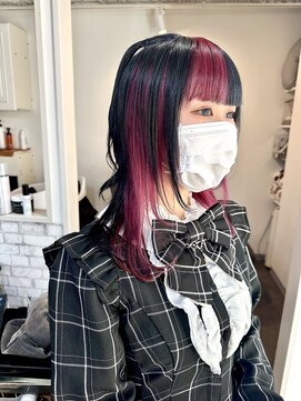 マリン(Marine) 20代30代ピンクインナーカラーフロントハイライト