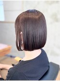 大人ツヤ髪ナチュラルミニボブ切りっぱなし小顔20代30代40代