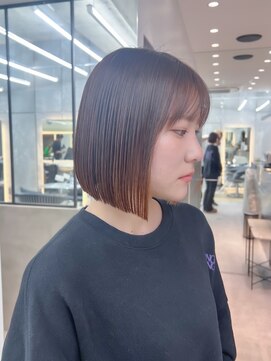 ロンドシエル 横浜(Lond ciel) 切りっぱなしボブ×ショコラアッシュ【横浜】あべもえる