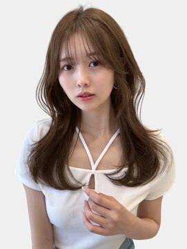 ユーフォリア 青山(Euphoria) くびレイヤー前髪ピンクベージュエモージュインナーグレージュ