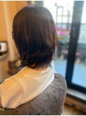 40代xセミロングxゆるふわパーマ