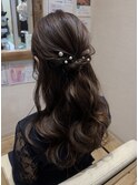 結婚式お呼ばれハーフアップ