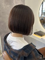 カノエ 福岡香椎店(canoe)&nbsp;丸みボブ ブラウンベージュカラー 髪質改善ストレート 艶髪 20代