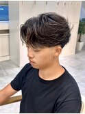 大分ニュアンスパーマセンターパートフェザーパーマ毛流れパーマ