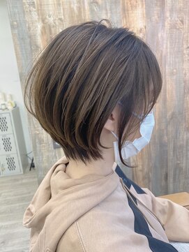 ハノン バイ リンクス 大宮(Hanon by LINKTH) 【Hanon 大宮】丸みショート/オリーブアッシュ/カーキベージュ