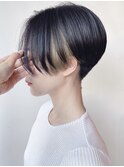 【morio 原宿】刈り上げハンサムショートインナーカラー