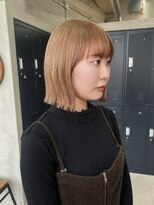 テトヘアー(teto hair)&nbsp;切りっぱなしボブミルクティーベージュぱっつん