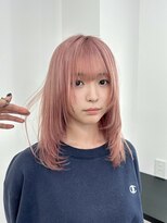 顔周りレイヤーホワイトピンクヘア☆