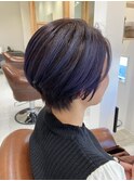 ショート　ブルーパープル