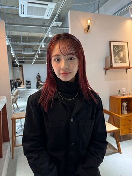 ルッチ 立川(LUCCI) 【HIDETO】暖色カラー ワインレッド ロングヘア