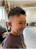 キッズヘア　キッズフェード　アップバング