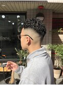 オールバックスキンフェードパーマ