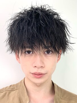 ゼンコー アオヤマ(ZENKO Aoyama) メンズカット波巻きパーマツイスパシャドウフェザー