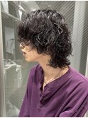 メンズボブウルフ×波巻きスパイラル