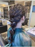 結婚式ヘアアレンジ×編みおろし