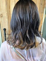 ベニヤボンドストリート(Beniya BOND STREET) ナチュラルグラデーション×裾インナーカラー×くすみブルー