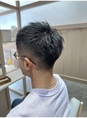 アップバングツイストパーマコンマヘアフェード