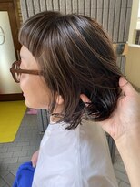 アールヘア ナチュラルアンドオーガニックサロン ハイライトおしゃれボブ×オーガニックグレージュカラー
