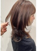 ナチュラルウルフロブレイヤー前髪あり似合わせカット20代30代