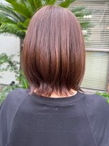 ナカオコアフュール(NAKAO COIFFURE)&nbsp;ミディアムレイヤー　丸みボブ　デザインカット　ベージュカラー