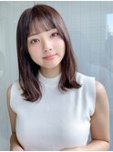 前髪 ネビージュ ボブルフ 黒髪 ワンレン 小顔 "