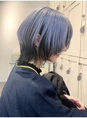 11301艶髪ネイビーブルーブルーインナーカラーアッシュブラック